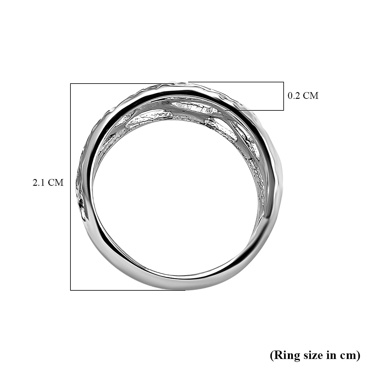RACHEL GALLEY Rhodium Overlay Sterling Silver Molten Band Ring,