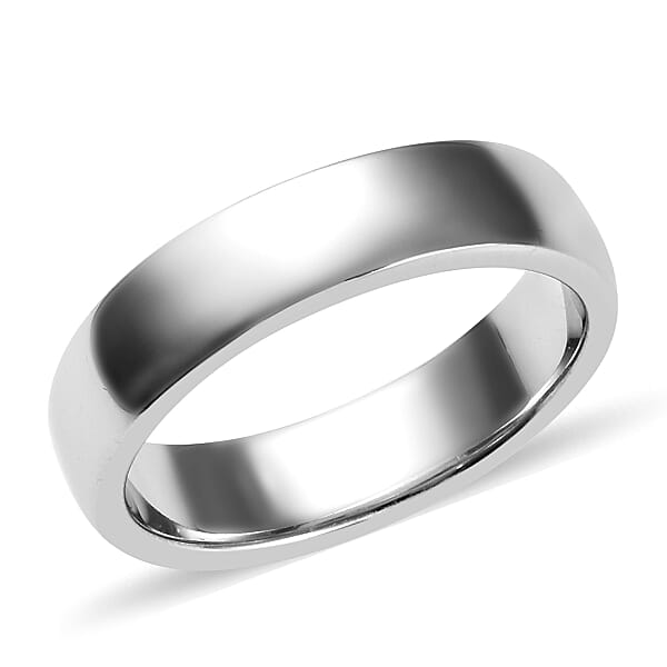 4mm Plain Band Ring in Platinum Plated 925 Sterling Silver 3.72 grams