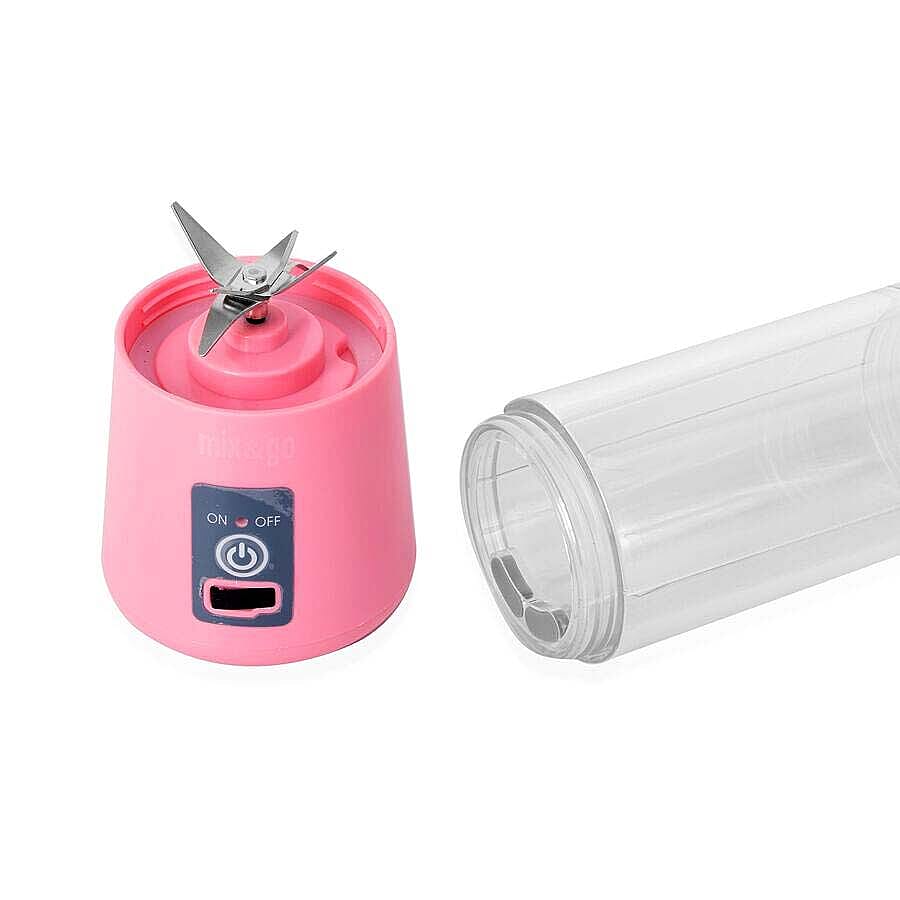 Portable Juicer/ Cordless Blender Bottle with Stainless Steel Blades and USB Cable - Pink Colour