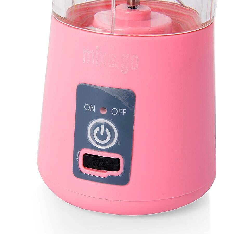 Portable Juicer/ Cordless Blender Bottle with Stainless Steel Blades and USB Cable - Pink Colour