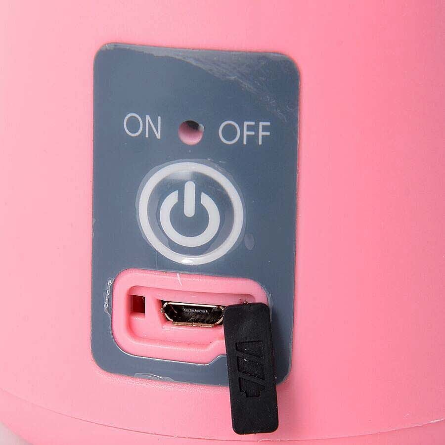 Portable Juicer/ Cordless Blender Bottle with Stainless Steel Blades and USB Cable - Pink Colour