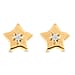 Natural Diamond Star Stud Earrings (with Push Back) in 14K Gold Overlay Sterling Silver 0.030 Ct.