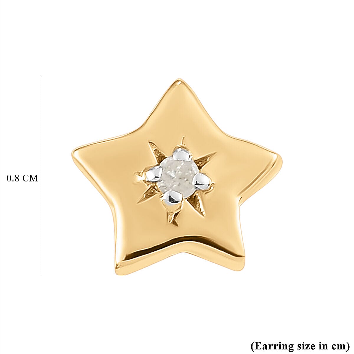 Natural Diamond Star Stud Earrings (with Push Back) in 14K Gold Overlay Sterling Silver 0.030 Ct. Natural Diamond Star Stud Earrings (with Push Back) in 14K Gold Overlay Sterling Silver 0.030 Ct.