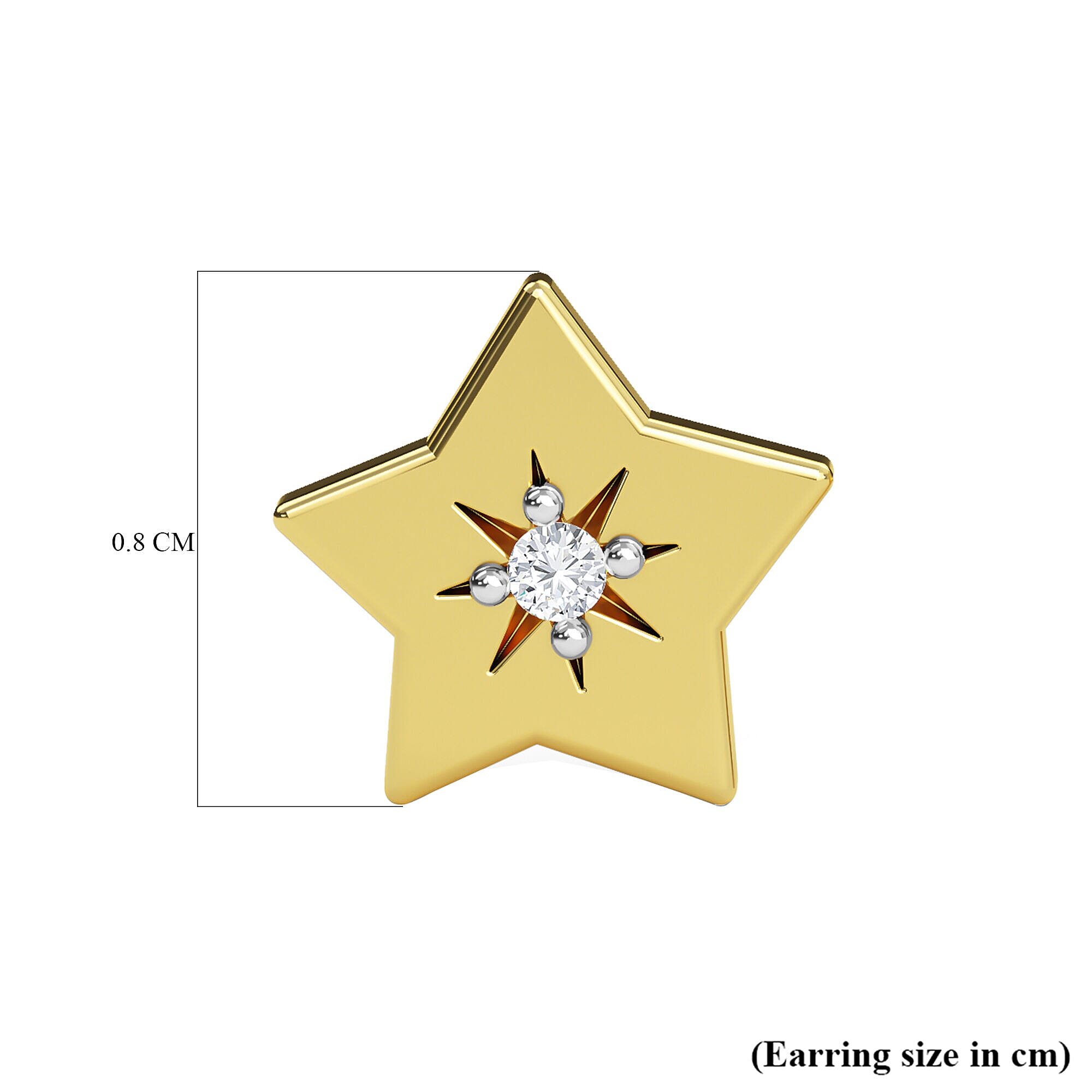 Natural Diamond Star Stud Earrings (with Push Back) in 14K Gold Overlay Sterling Silver 0.030 Ct. Natural Diamond Star Stud Earrings (with Push Back) in 14K Gold Overlay Sterling Silver 0.030 Ct.