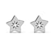 Natural Diamond (Rnd) Star Stud Earrings (with Push Back) in Platinum Overlay Sterling Silver