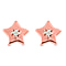 Natural Diamond Star Stud Earrings (with Push Back) in Rose Gold Overlay Sterling Silver 0.030 Ct.