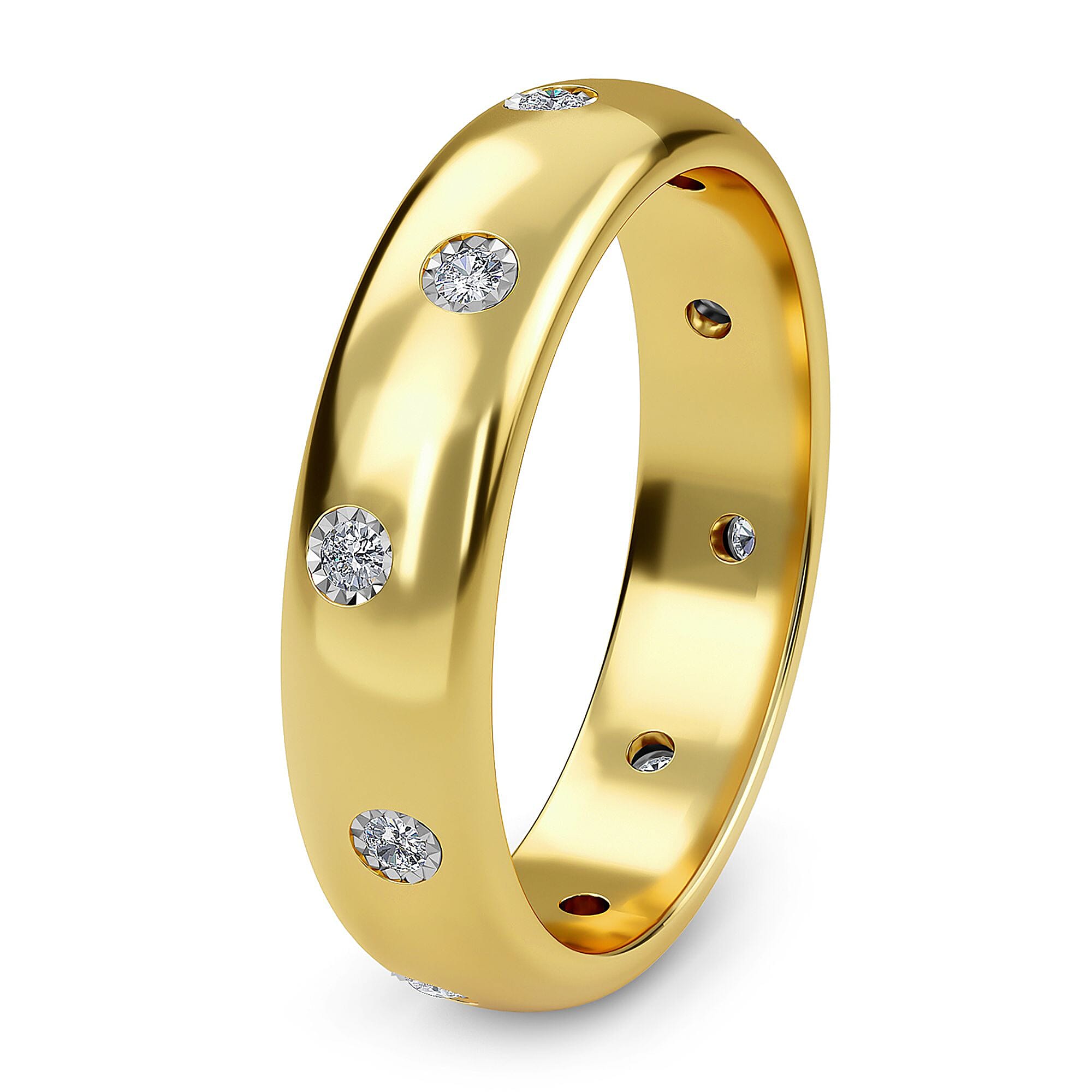 MP Designer Inspired Flush Set Diamond (Rnd) Band Ring in Sterling Silver MP Designer Inspired Flush Set Diamond (Rnd) Band Ring in Sterling Silver
