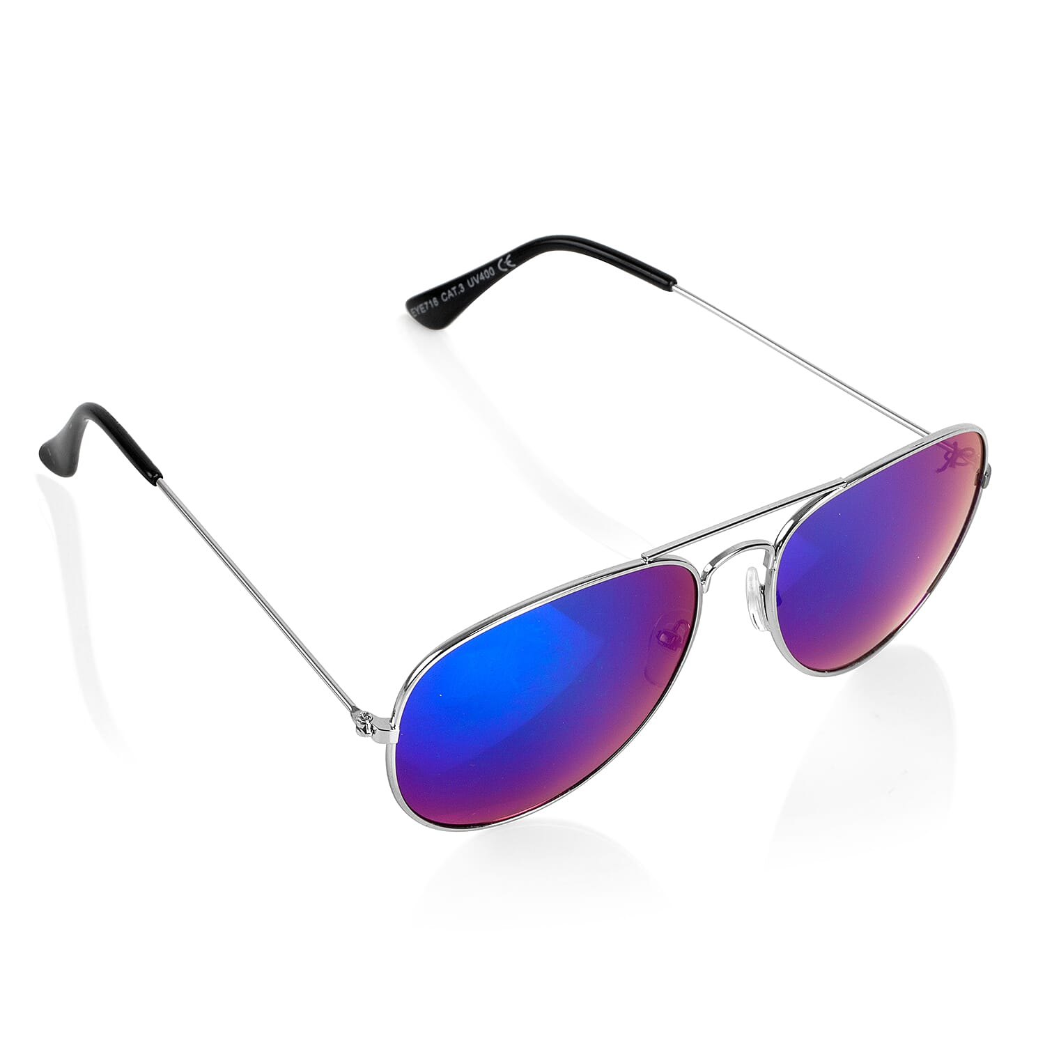 Brand NEW - Designed in Italy Rainbow Chrome Vintage Style Aviator Sunglasses