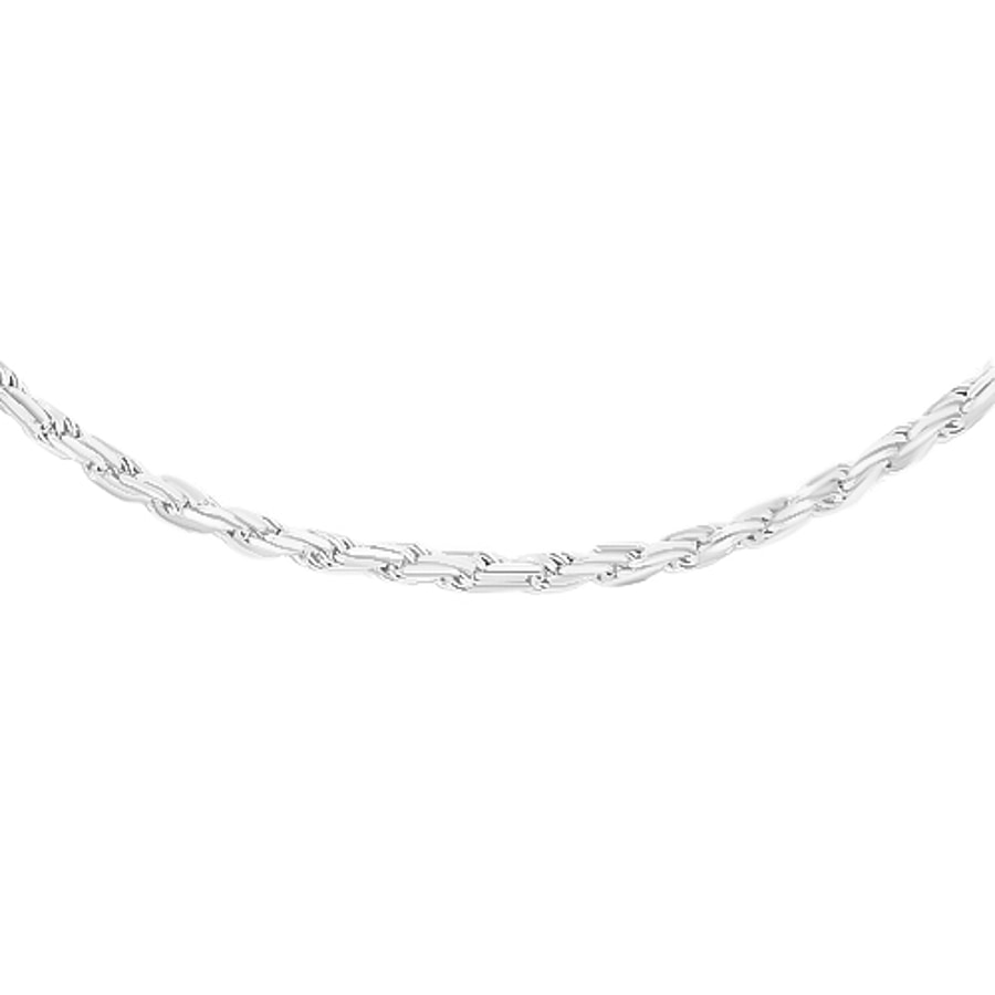 Sterling Silver Diamond Cut Rope Necklace (Size 16) with Lobster Clasp, Silver Wt 5.20 Gms.
