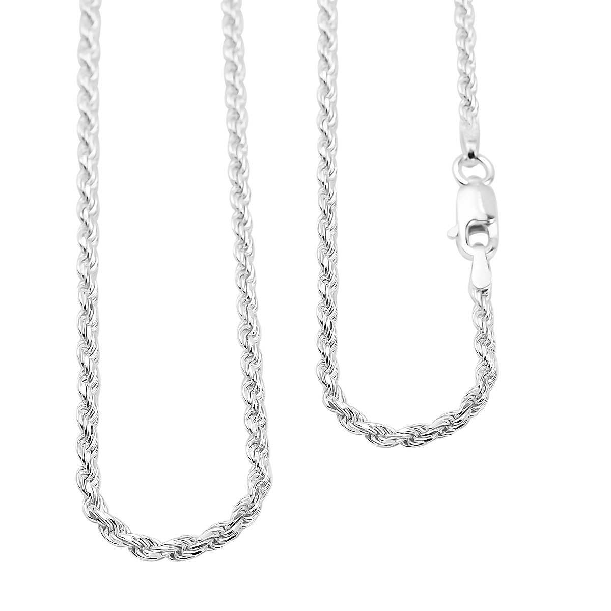 High Finish Diamond Cut Rope Chain in Sterling Silver 6.50 grams 20 Inch