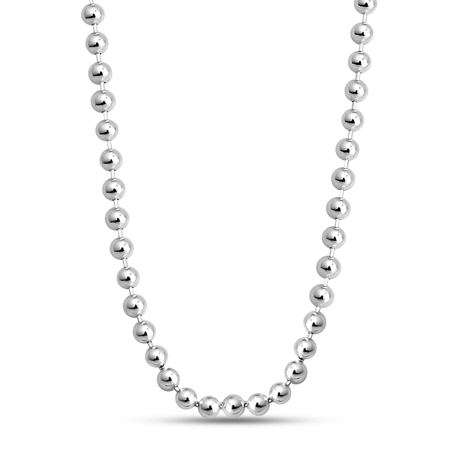 Sterling Silver Ball Beads Chain (Size 20) with Spring Ring Clasp