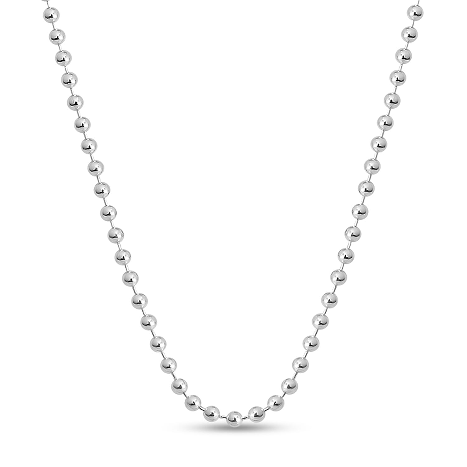 Sterling Silver Ball Beads Necklace (Size 30) with Spring Ring Clasp, Silver Wt 5.30 Gms