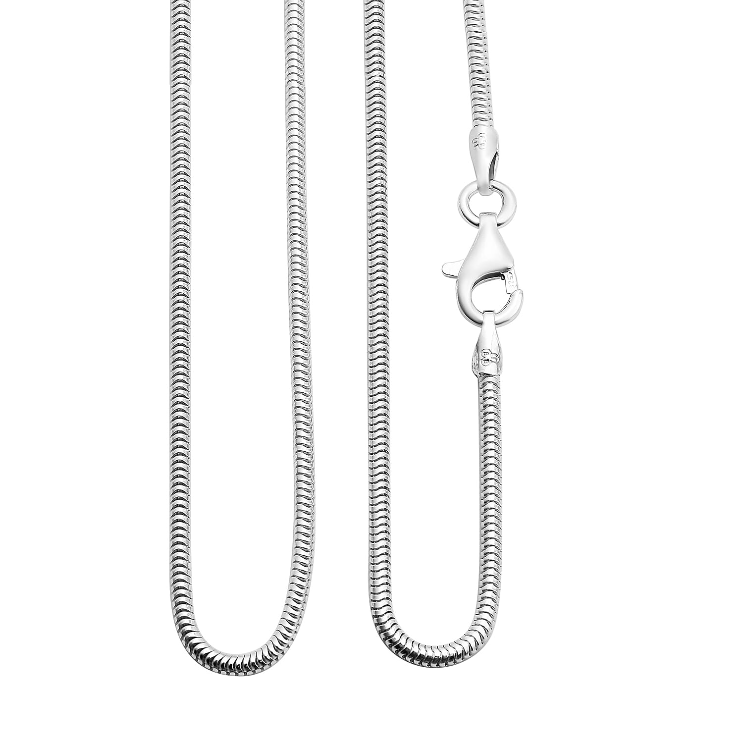 Sterling Silver Snake Chain (Size 18) With Lobster Clasp