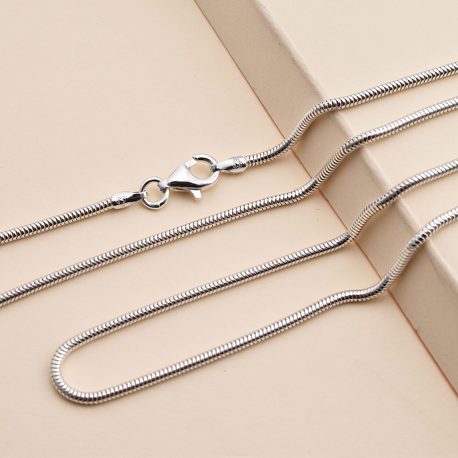 Sterling Silver Snake Chain (Size 18) With Lobster Clasp