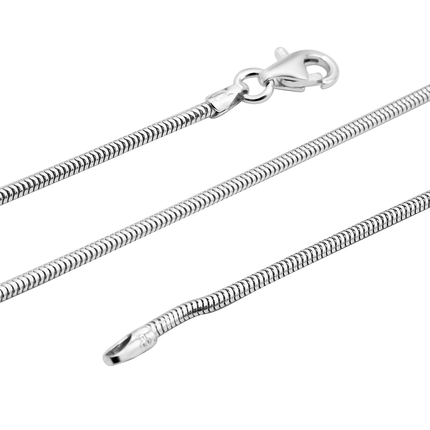 Sterling Silver Snake Chain (Size 18) With Lobster Clasp