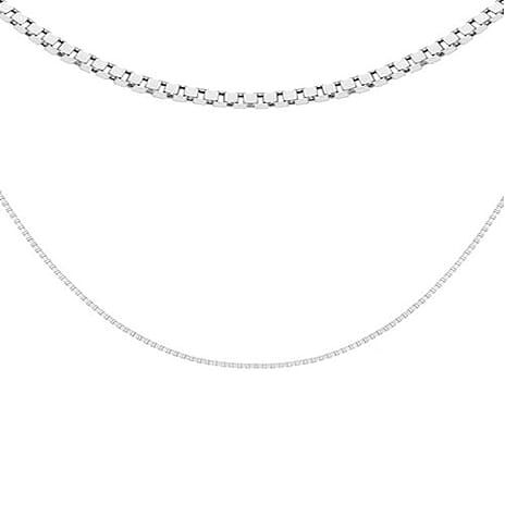 Sterling Silver Box Chain (Size 24) with Spring Ring Clasp