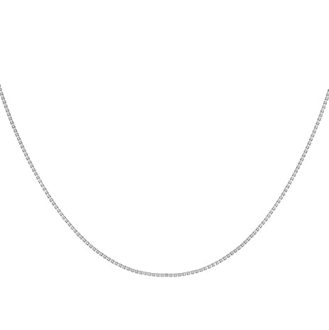 Sterling Silver Box Chain (Size 24) with Spring Ring Clasp