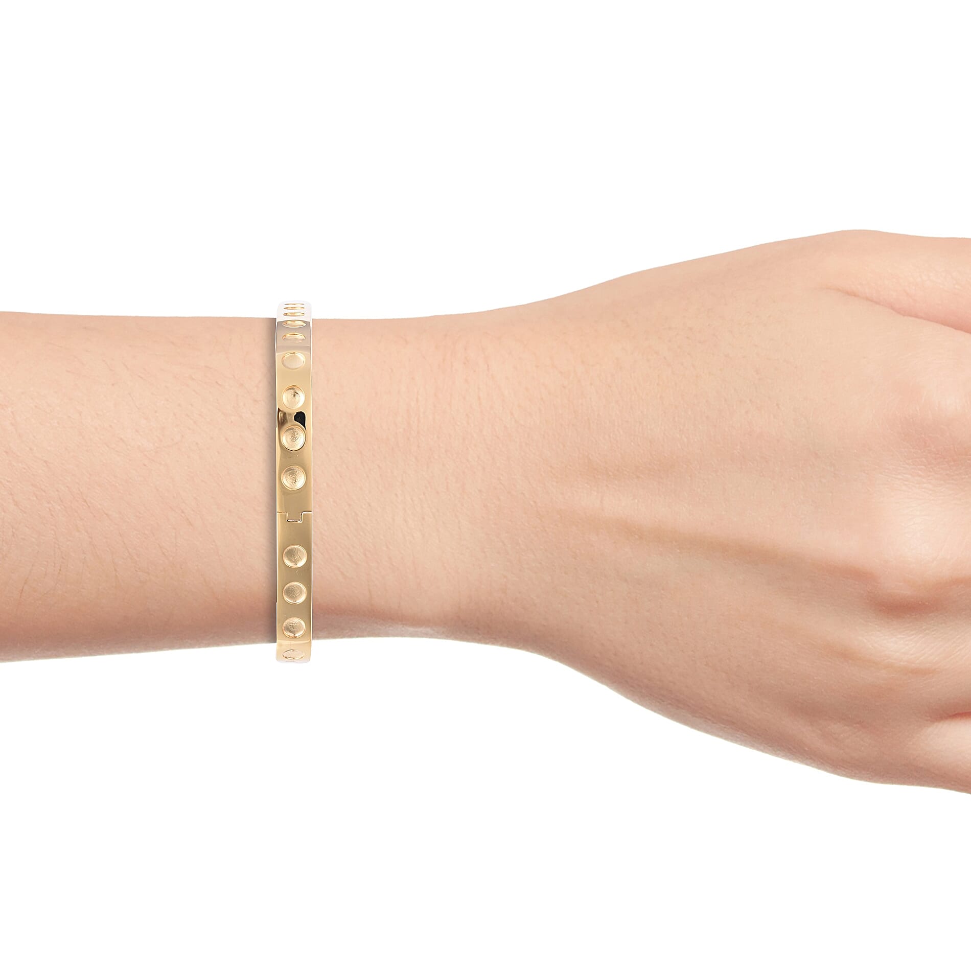 RACHEL GALLEY Majestic Collection Chrome Diopside (Cush) (Size 8) in 18K Vermeil Yellow Gold Plated Sterling Silver Bangle Silver wt 28.60 Gms.