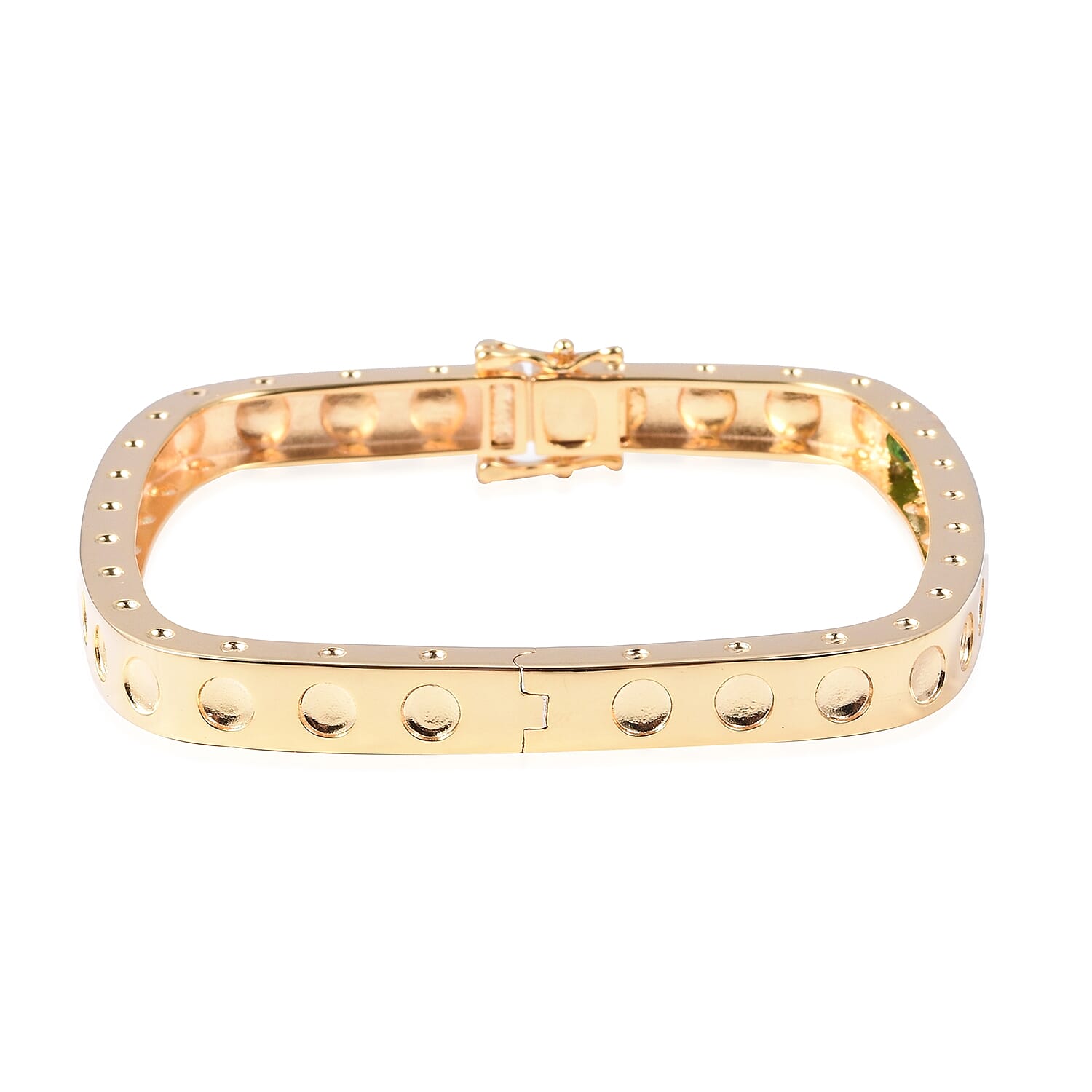 RACHEL GALLEY Majestic Collection Chrome Diopside (Cush) (Size 8) in 18K Vermeil Yellow Gold Plated Sterling Silver Bangle Silver wt 28.60 Gms.