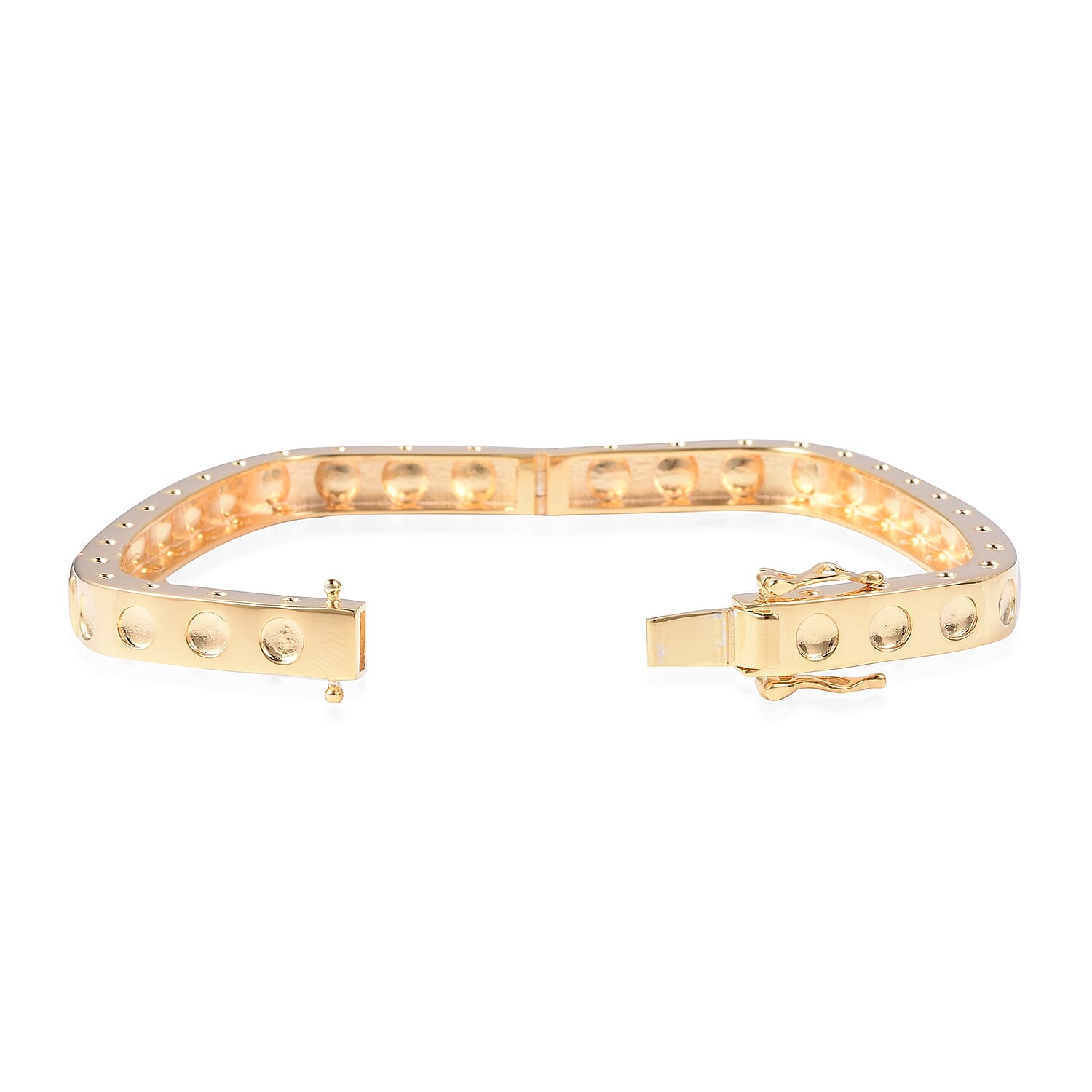 RACHEL GALLEY Majestic Collection Chrome Diopside (Cush) (Size 8) in 18K Vermeil Yellow Gold Plated Sterling Silver Bangle Silver wt 28.60 Gms.