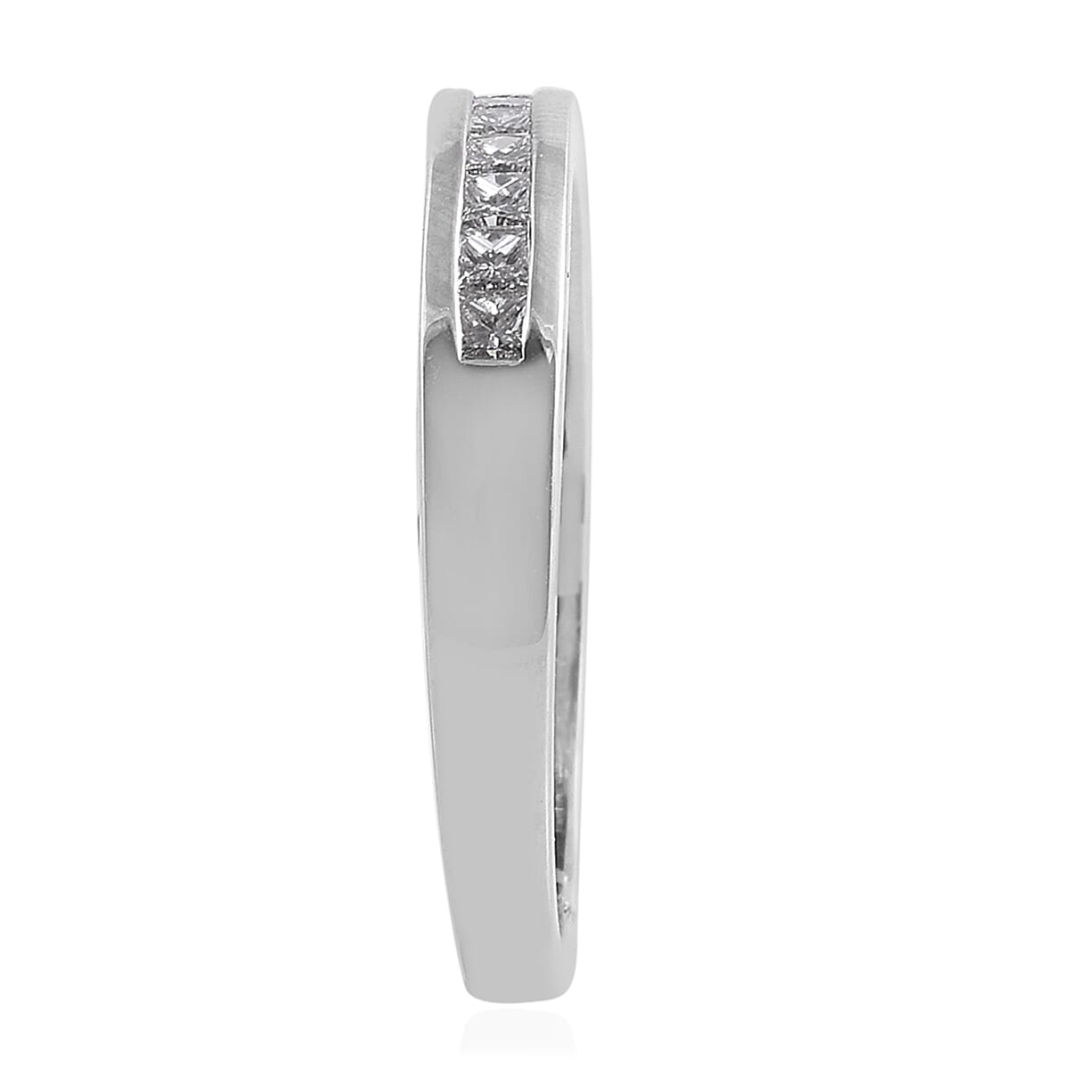 RHAPSODY 950 Platinum IGI Certified Diamond (Sqr) (VS/E-F) Half Eternity Ring 0.500 Ct.