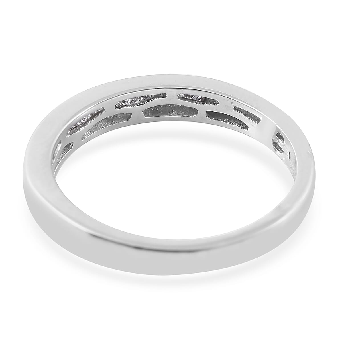 RHAPSODY 950 Platinum IGI Certified Diamond (Sqr) (VS/E-F) Half Eternity Ring 0.500 Ct.