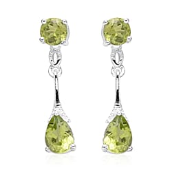 2 Carat Amethyst Dorp Earrings in Sterling Silver