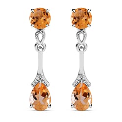 2 Carat Amethyst Dorp Earrings in Sterling Silver