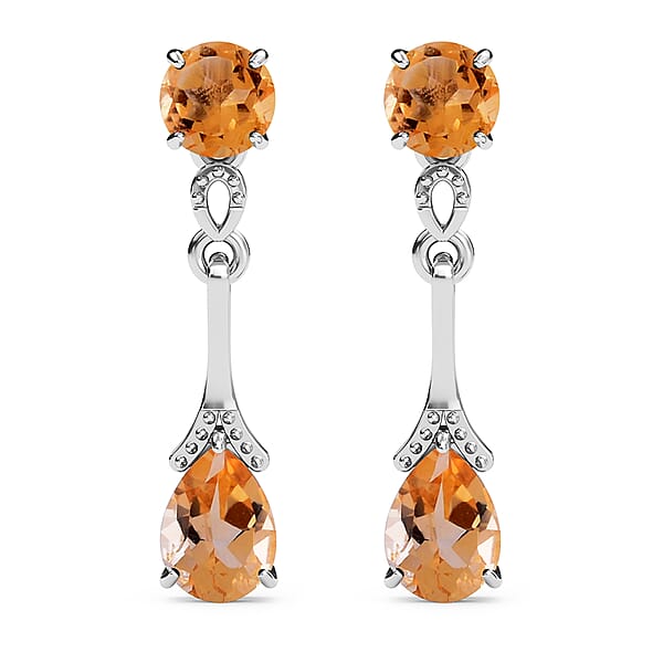 2.25 Ct Citrine Drop Earrings in Sterling Silver - 3370901 - TJC