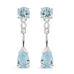 2 Carat Amethyst Dorp Earrings in Sterling Silver