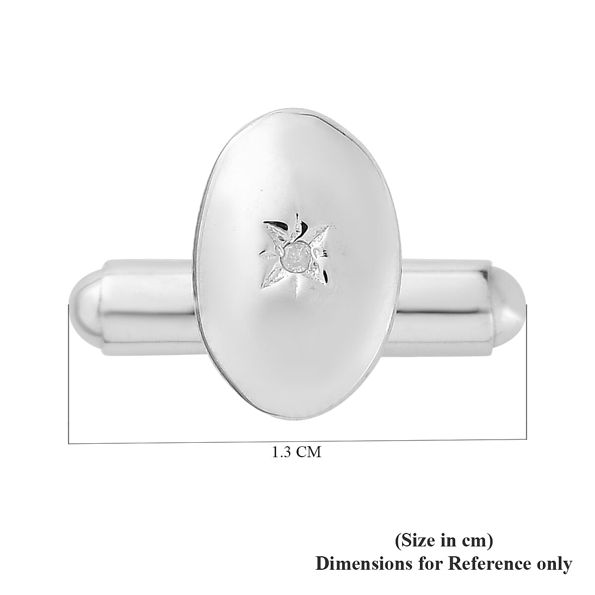 Diamond Cufflink in Platinum Overlay Sterling Silver  0.18 Ct, Silver Wt 5.50 Gms