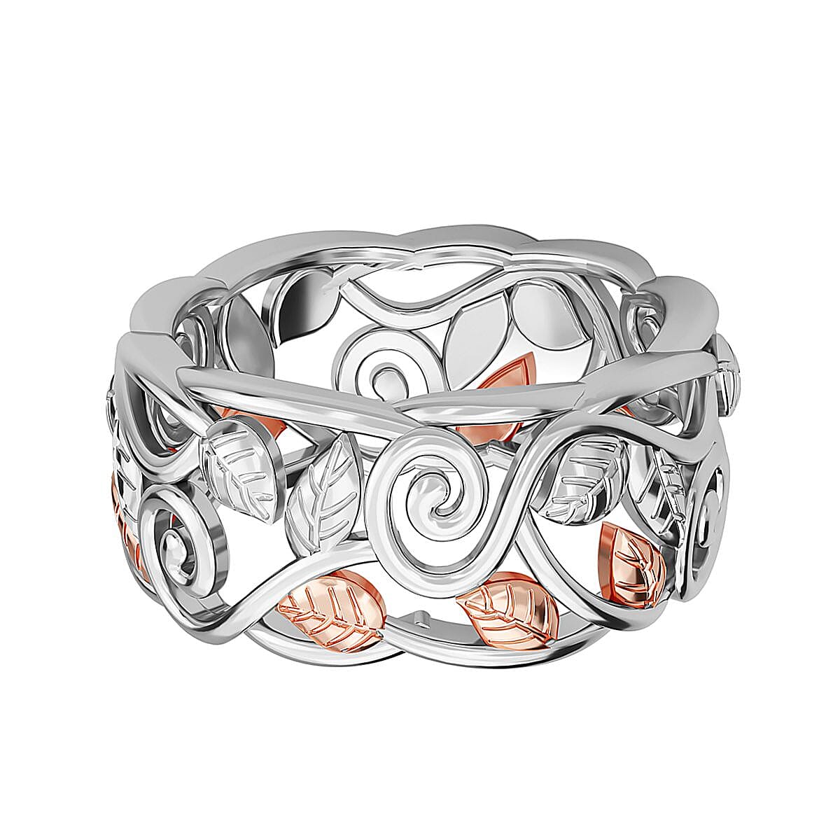 Filigree Leaf Ring in Sterling Silver