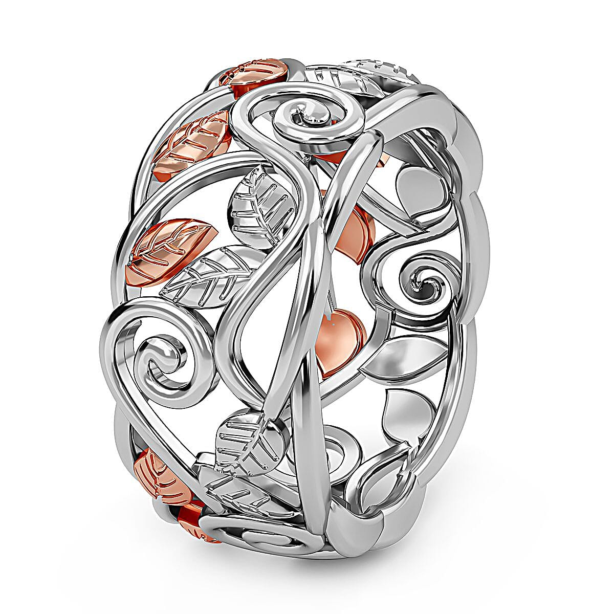 Filigree Leaf Ring in Sterling Silver