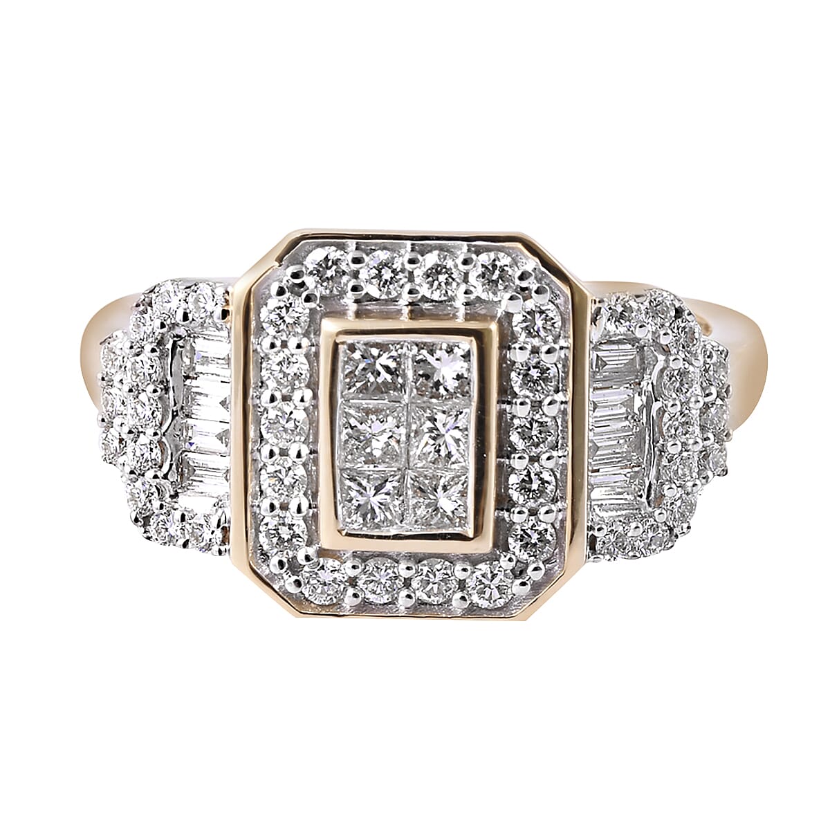 Limited Edition- ILIANA 18K Yellow Gold IGI Certified Diamond (Princess Cut) (SI-GH) Invisible Set Ring 1.000 Ct., Gold wt 6.85 Gms.