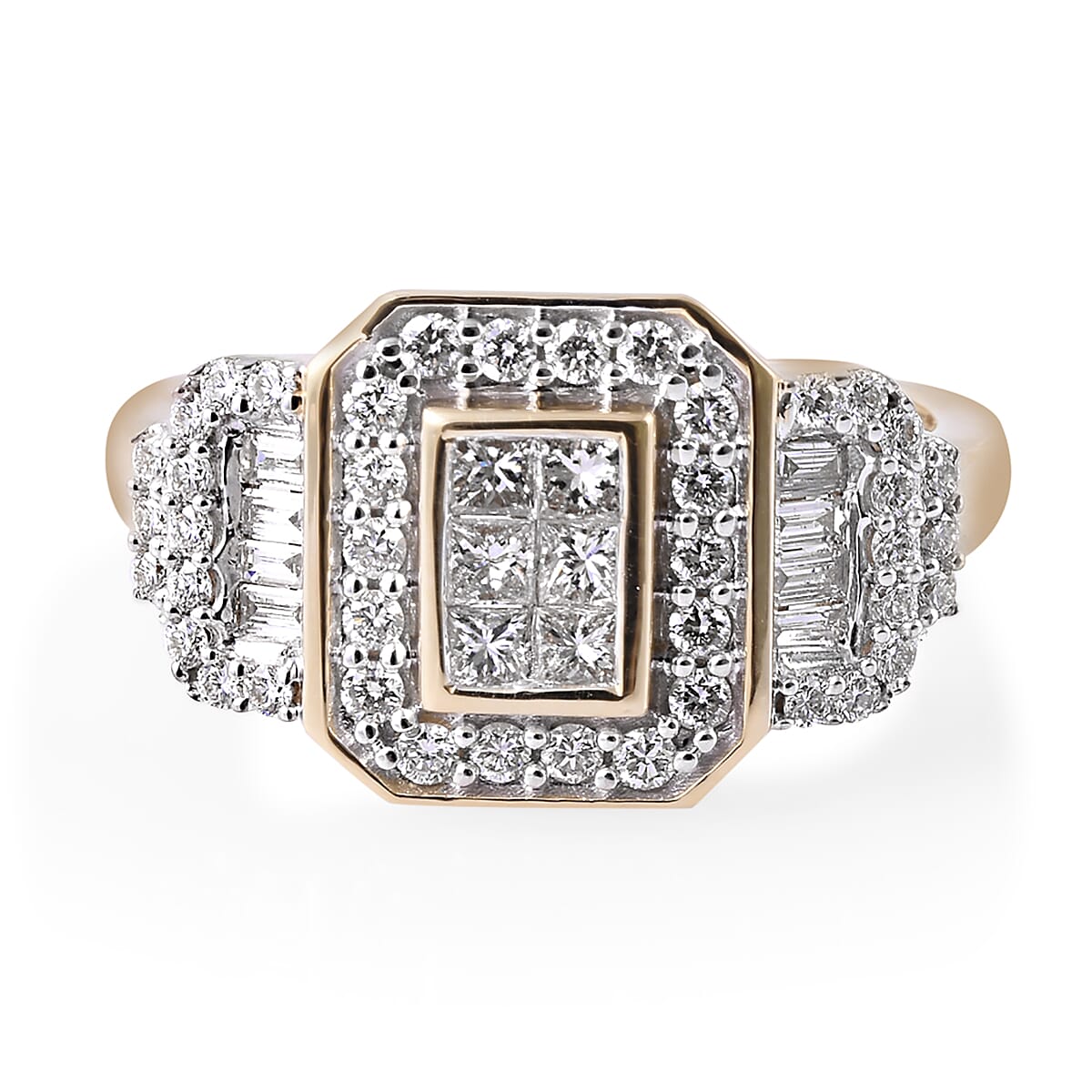 Limited Edition- ILIANA 18K Yellow Gold IGI Certified Diamond (Princess Cut) (SI-GH) Invisible Set Ring 1.000 Ct., Gold wt 6.85 Gms.