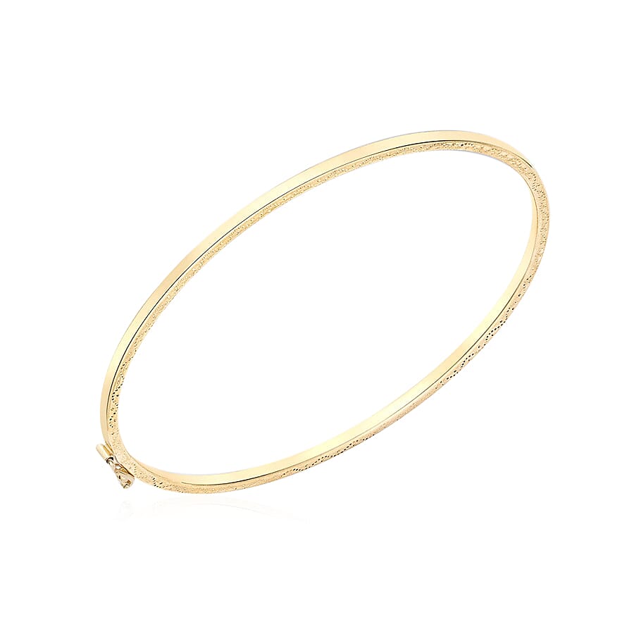 Italian Made 9K Yellow Gold Flex Oval Bangle (Size 7)