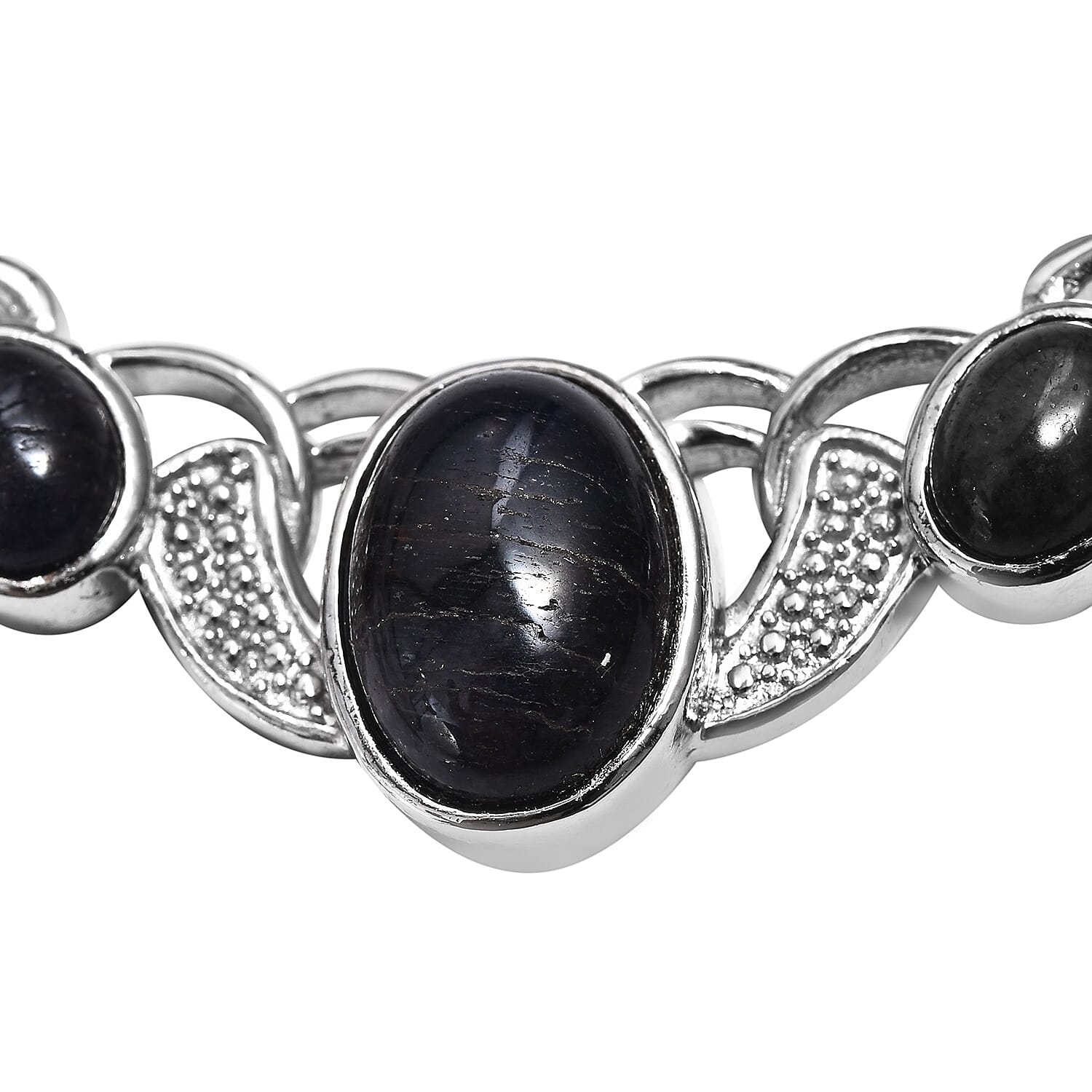 Blue Aventurine (Ovl) Necklace (Size 18) in Silver Plated 14.000 Ct.