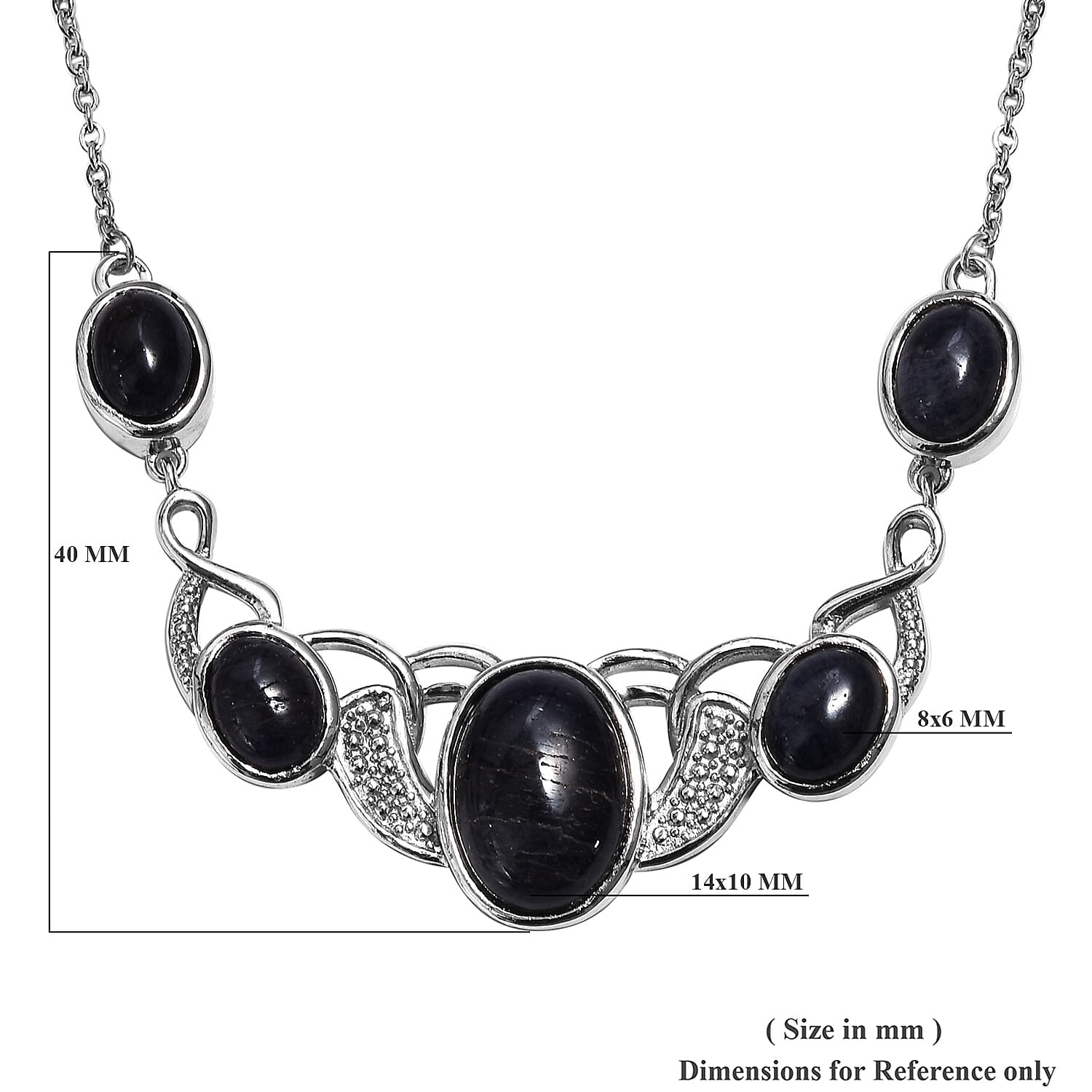 Blue Aventurine (Ovl) Necklace (Size 18) in Silver Plated 14.000 Ct.