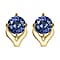 1 Ct Tanzanite Solitaire Stud Earrings in Gold Plated Sterling Silver with Push Back