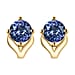 1 Ct Tanzanite Solitaire Stud Earrings in Platinum Plated Sterling Silver with Push Back