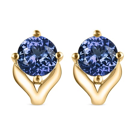 Tanzanite Solitaire Stud Earrings in 18K Vermeil Yellow Gold Over Sterling Silver Tanzanite Solitaire Stud Earrings in 18K Vermeil Yellow Gold Over Sterling Silver