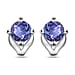 1 Ct Tanzanite Solitaire Stud Earrings in Platinum Plated Sterling Silver with Push Back