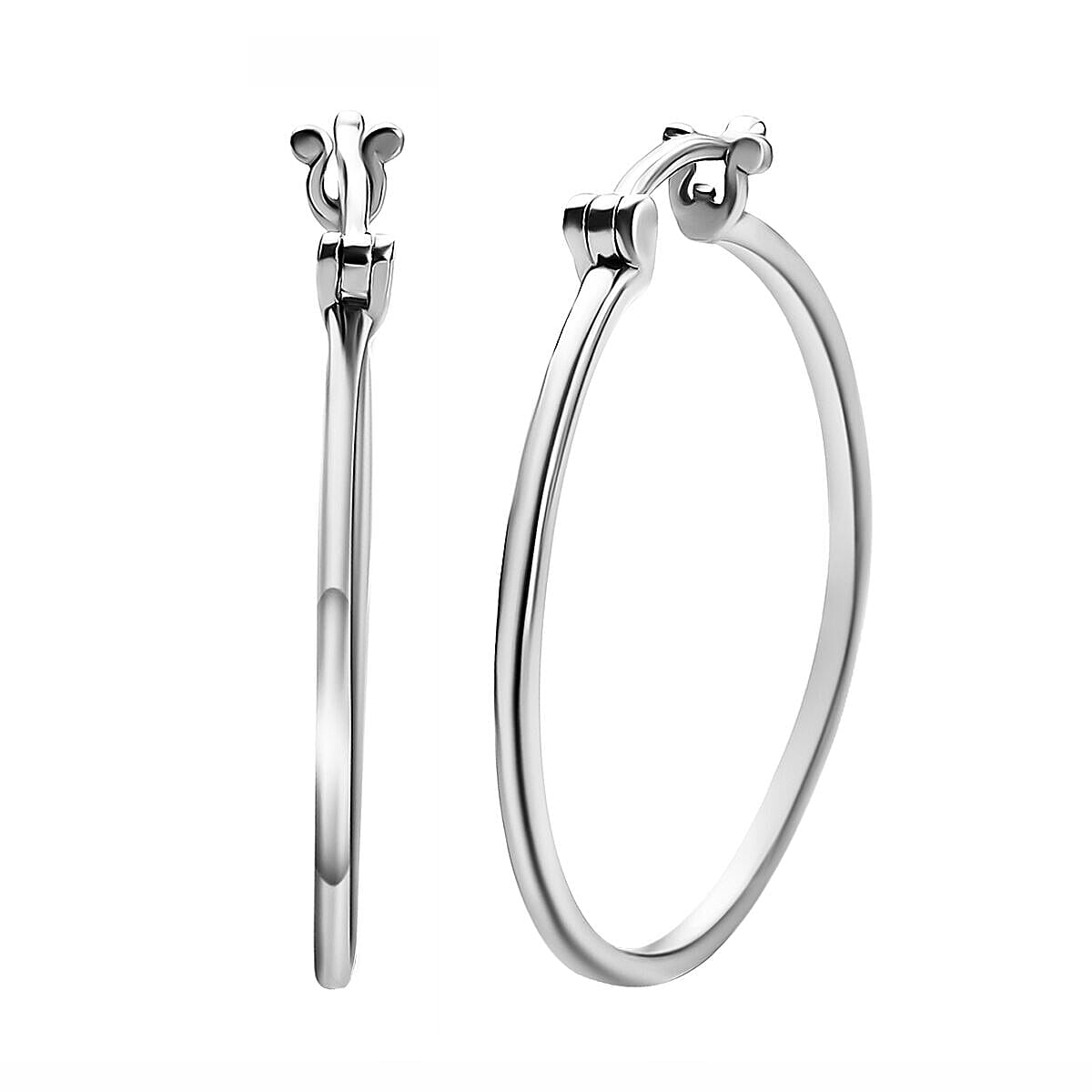 950 Platinum Hoop Earrings with Clasp, Platinum Wt. 3.58 Gms.