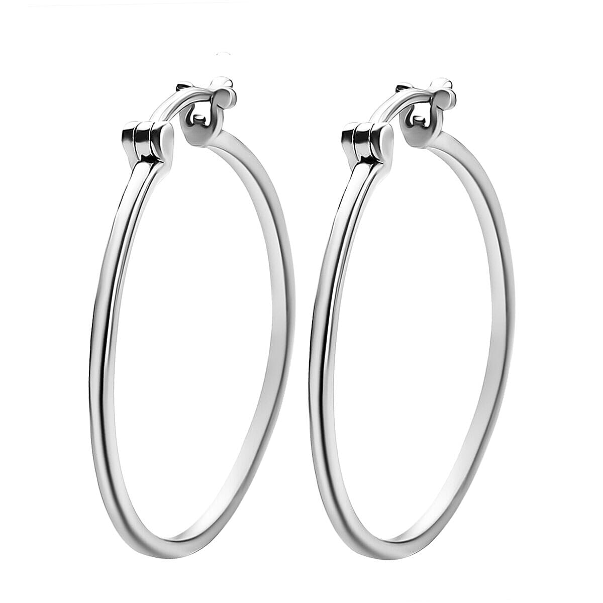 950 Platinum Hoop Earrings with Clasp, Platinum Wt. 3.58 Gms.