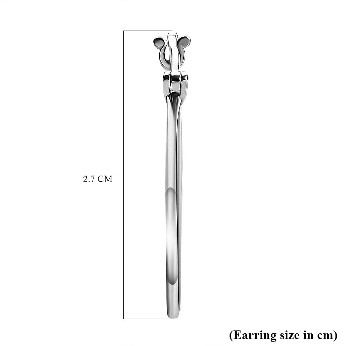 950 Platinum Hoop Earrings with Clasp, Platinum Wt. 3.58 Gms.