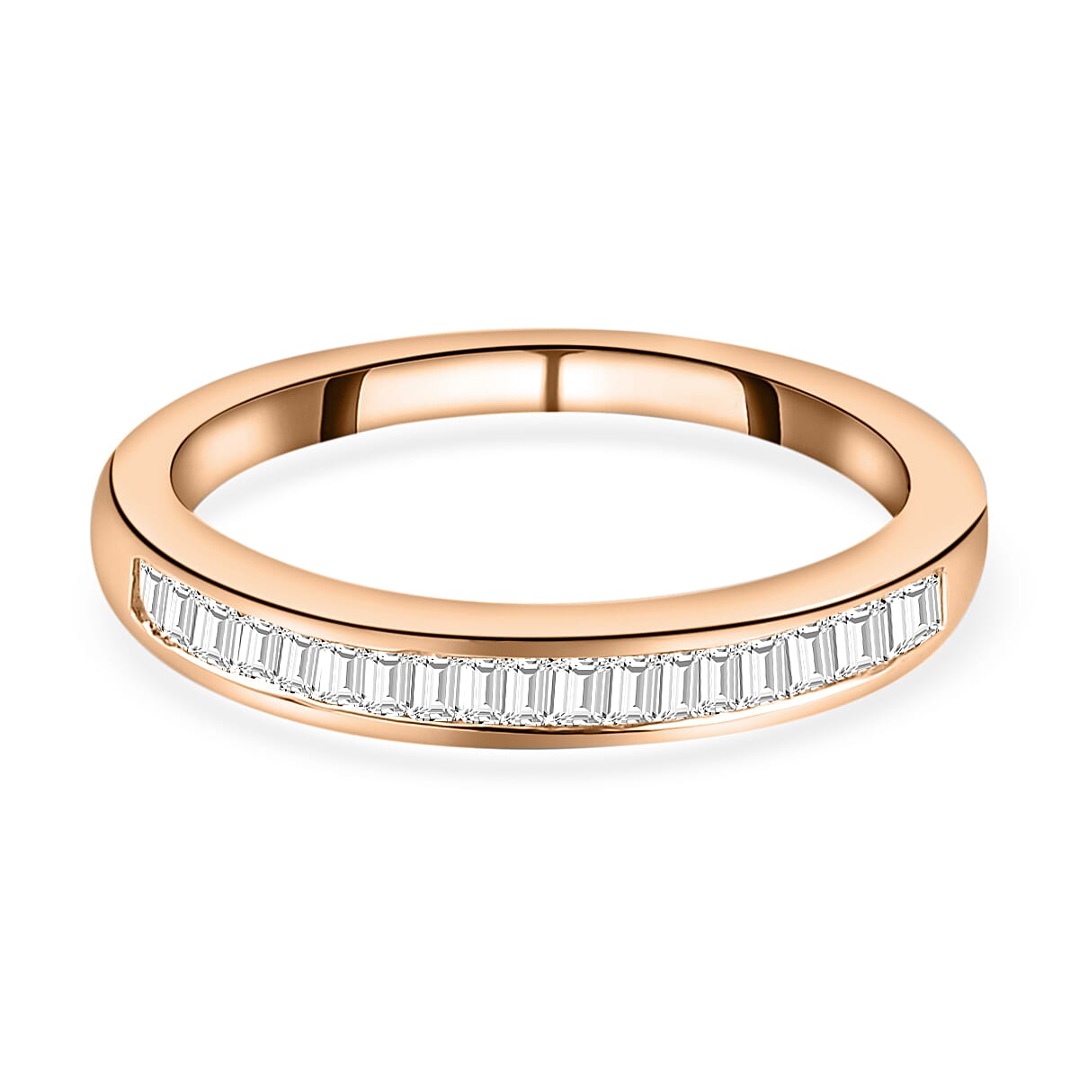 9K Yellow Gold SGL Certified Diamond (I2-G-H) Half Eternity Ring 0.50 Ct
