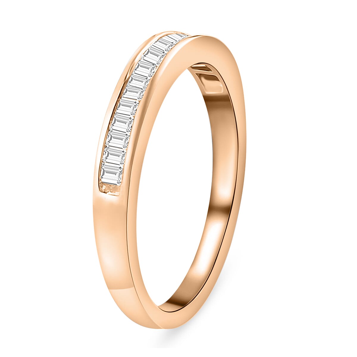 9K Yellow Gold SGL Certified Diamond (I2-G-H) Half Eternity Ring 0.50 Ct