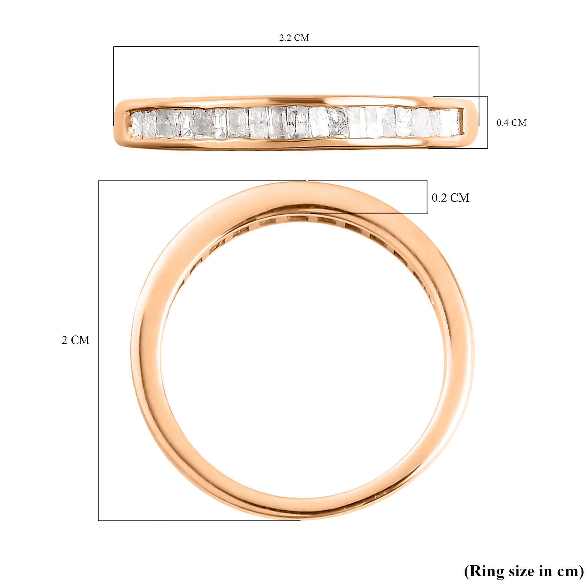 9K Yellow Gold SGL Certified Diamond (I2-G-H) Half Eternity Ring 0.50 Ct