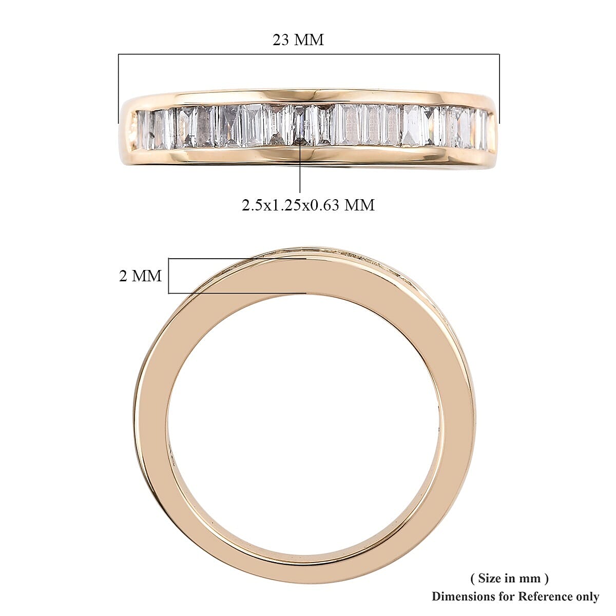 9K Yellow Gold SGL Certified Diamond (I2-G-H) Half Eternity Ring 0.50 Ct