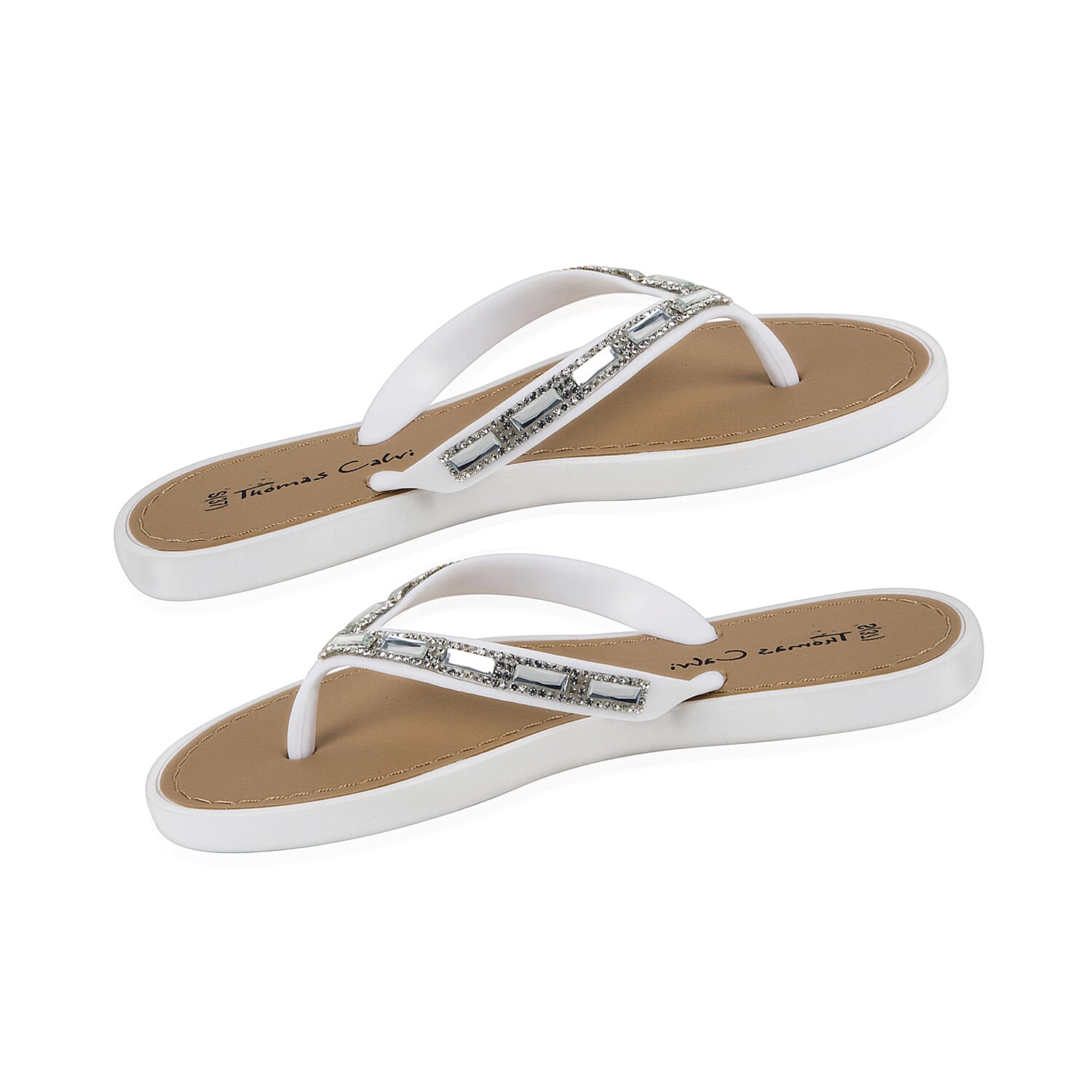 Brand New - Thomas Calvi - Deluxe Sparkle Flip Flop White